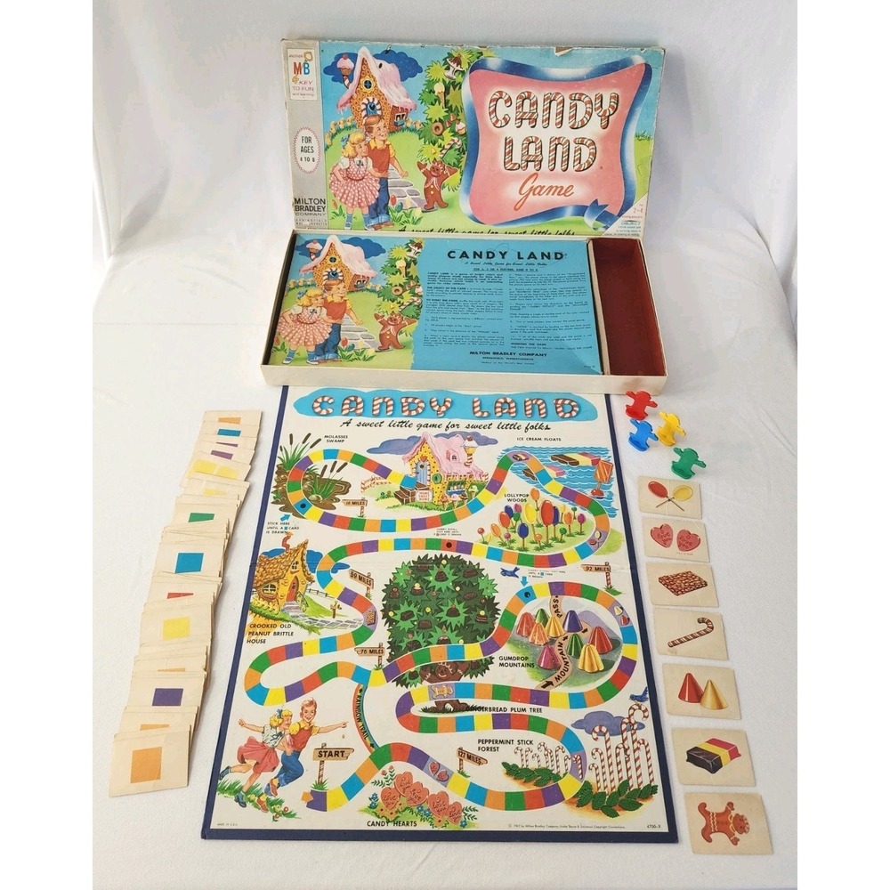 Candy Land VTG 60s Children's Board Game 1962 Milton Bradley Near Complete READ
